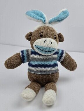 Dan Dee Collector’s Choice Sock Monkey Plush Blue Striped Sweater Stuffed Animal